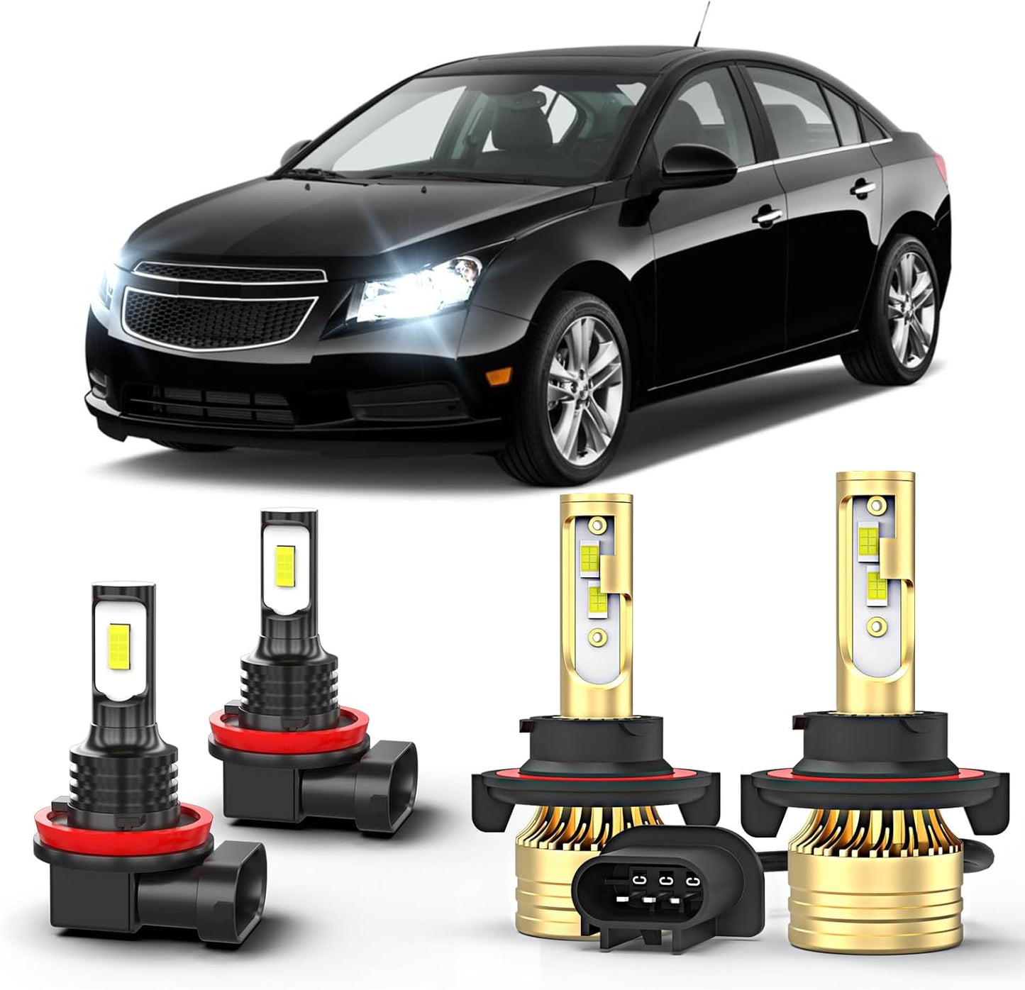 Fit for Chevy Cruze 2011 2015 LED Light Bulbs Combo, 11000lm