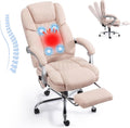 Massage Office Chair with Footrest and Heat - Velvet Recliner