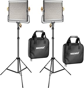 Dimmable Bi-Color 480 LED Video Light Kit for Photography