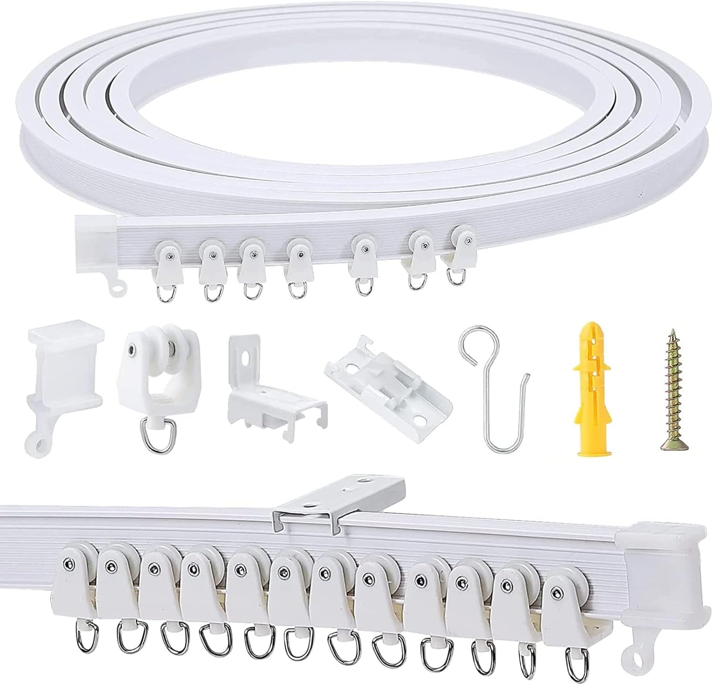 Manwetye 5m Flexible Ceiling Curtain Track - Versatile & Stylish