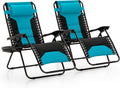 Oversized Padded Zero Gravity Chairs Set of 2 - Wide 28in Recliners
