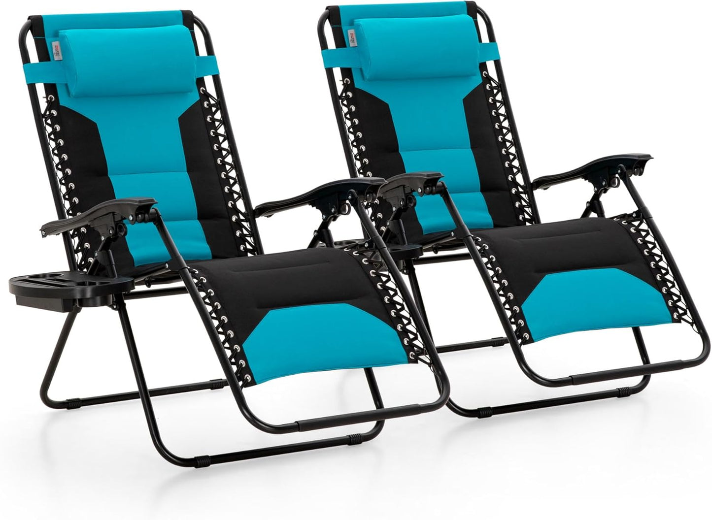Oversized Padded Zero Gravity Chairs Set of 2 for Comfort