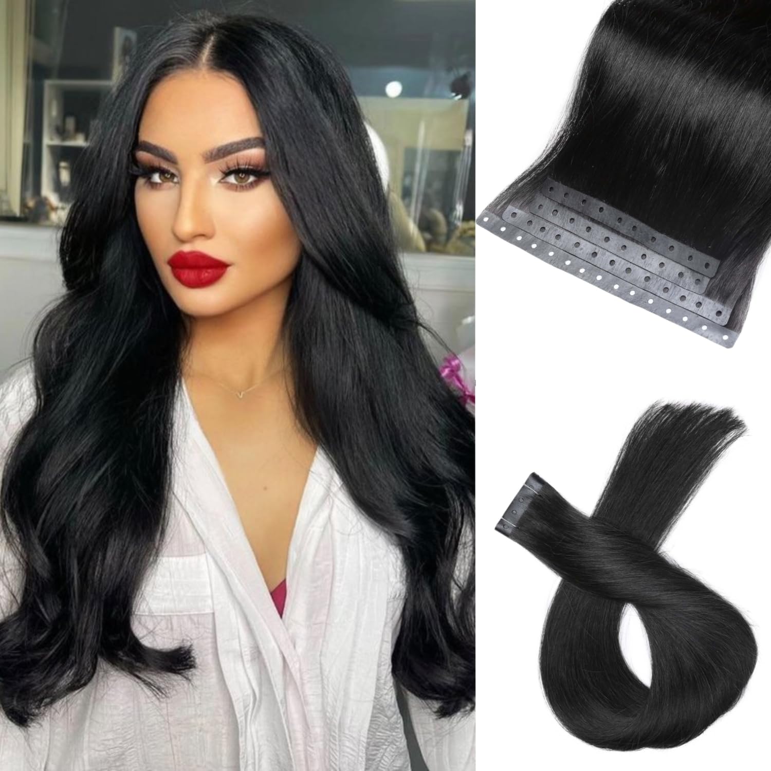 Human Hair Extensions Micro Ring PU Hair Extensions for Women