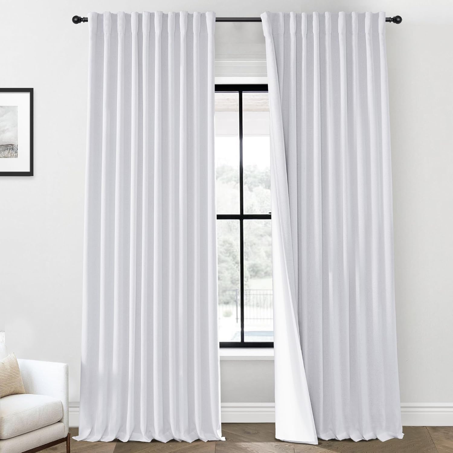 Blackout Back Tab Thermal Insulated Curtains Set for Modern Homes