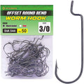 Offset Worm Hooks for Bass Fishing - Sharp Round Bend Texas Rig