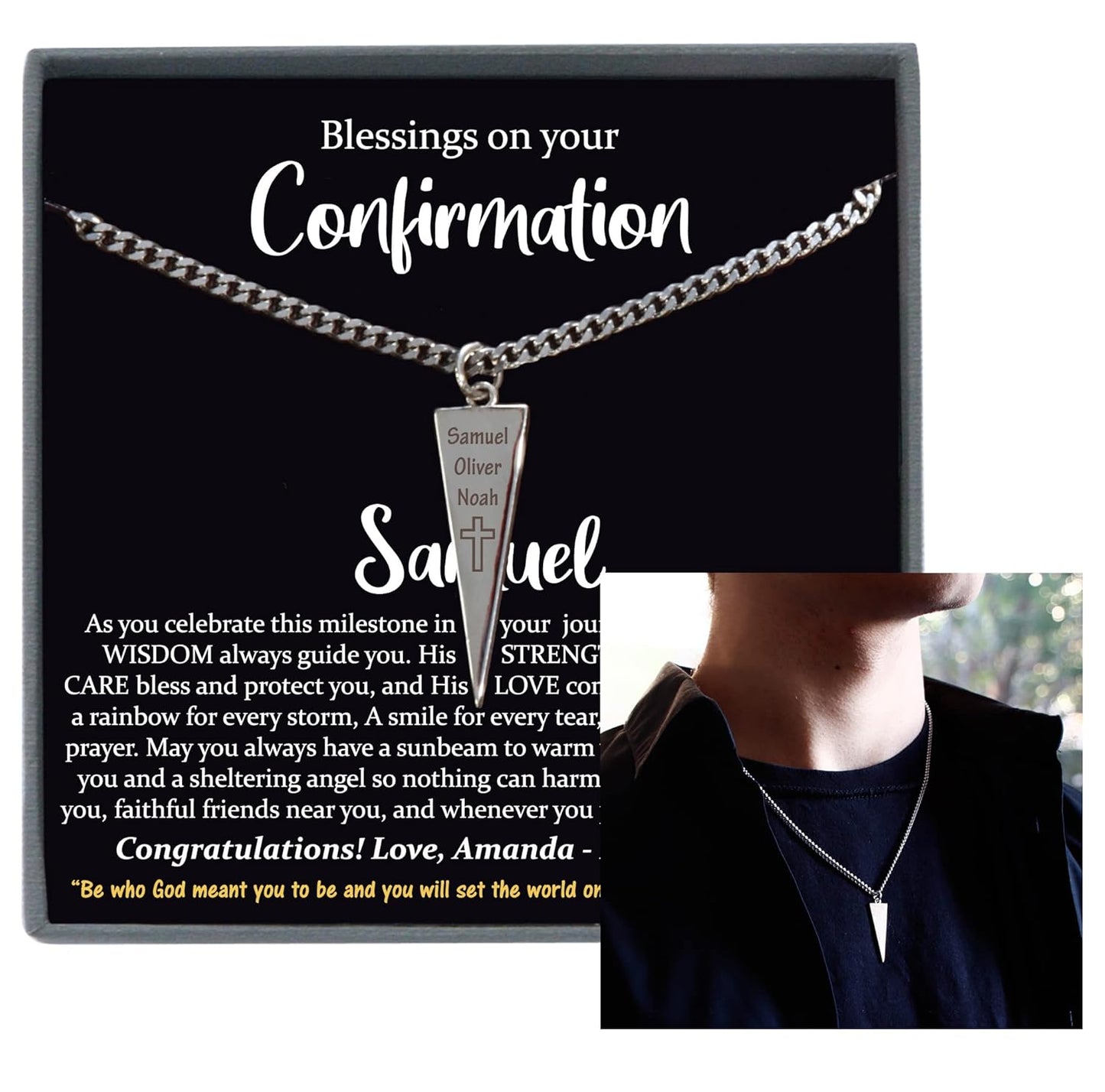 Personalized Confirmation Gifts for Teenage Boys - Meaningful Necklace