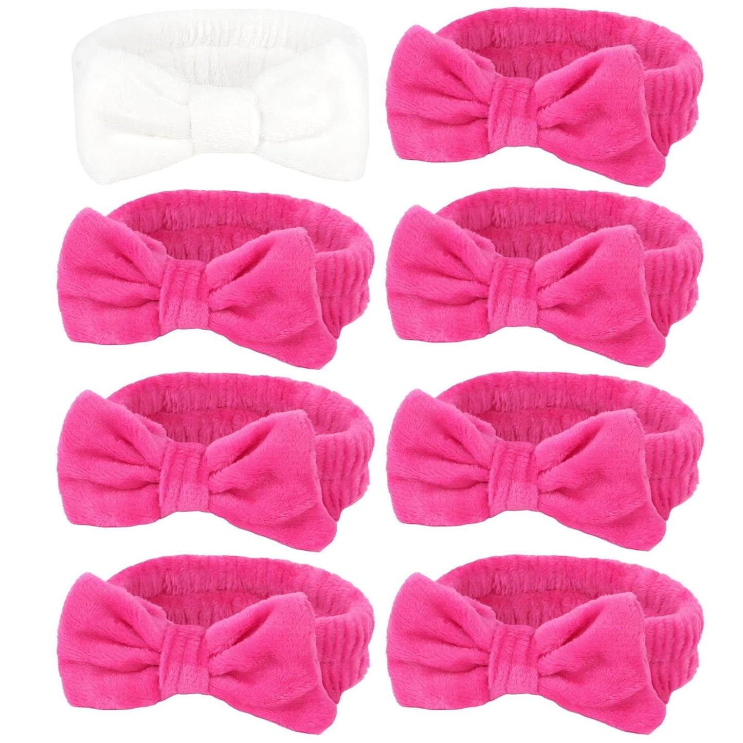 Bachelorette Party Hairbands - 8 Pcs Hot Pink & White for All Occasions
