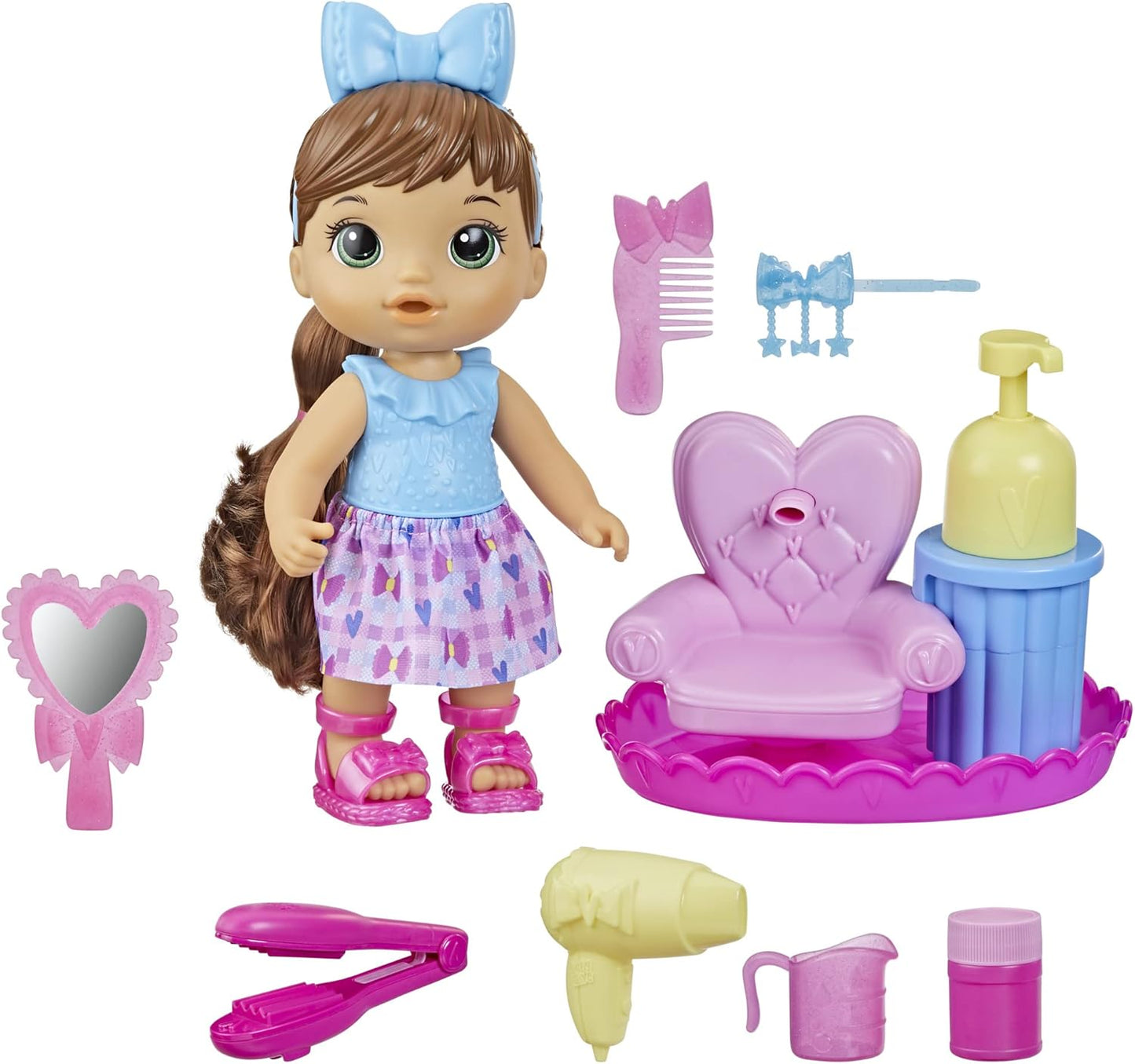 Baby Alive Styling Doll: Brown Hair, Salon Chair, Toys for 3+
