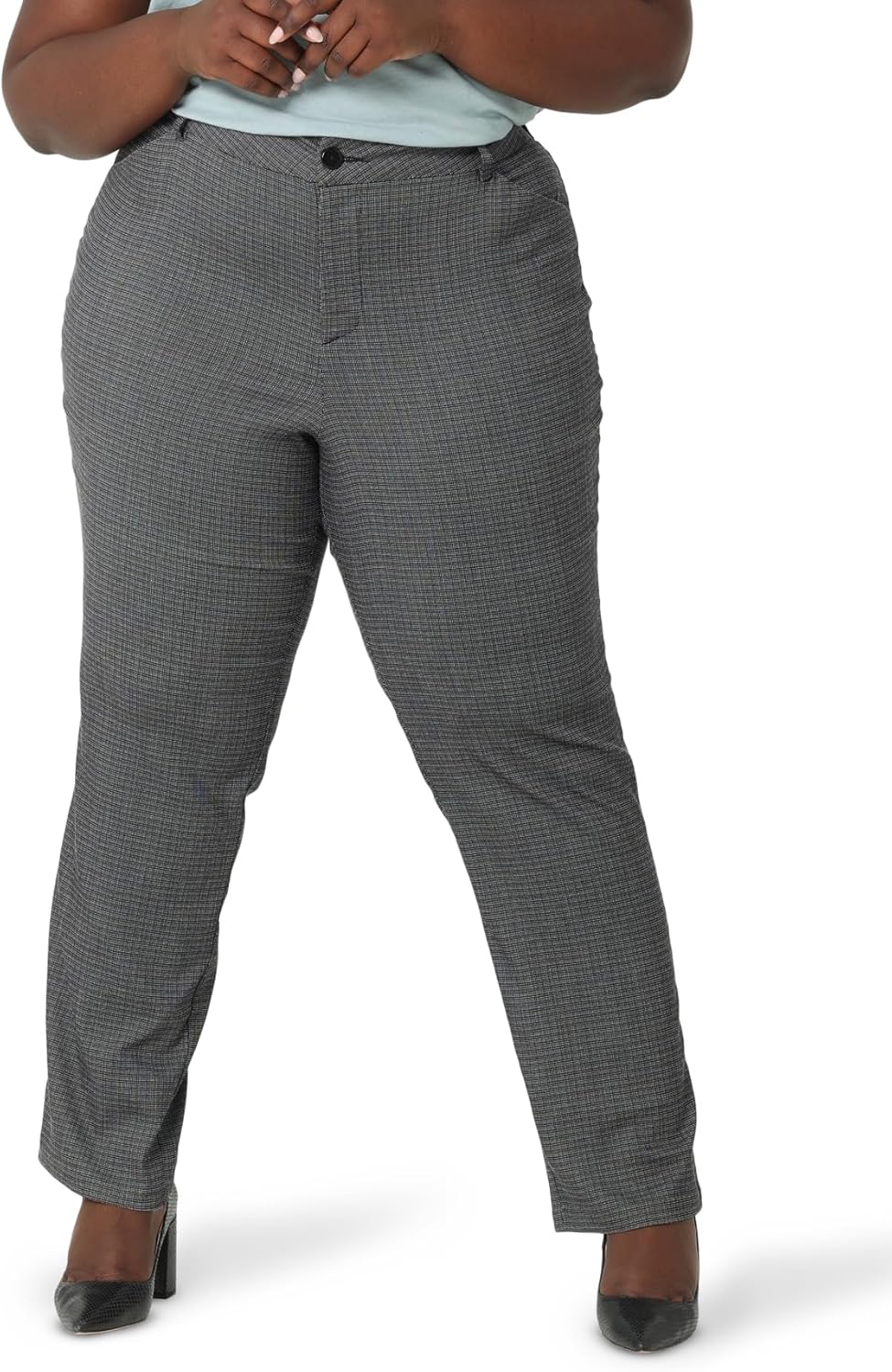 Lee Womens Plus Size Wrinkle Free Relaxed Fit Straight Leg Pant