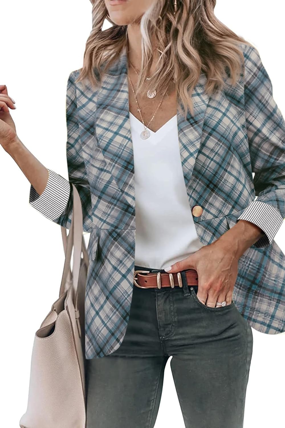 Genhoo Blazer Jackets for Women - Stylish Office Casual Wear