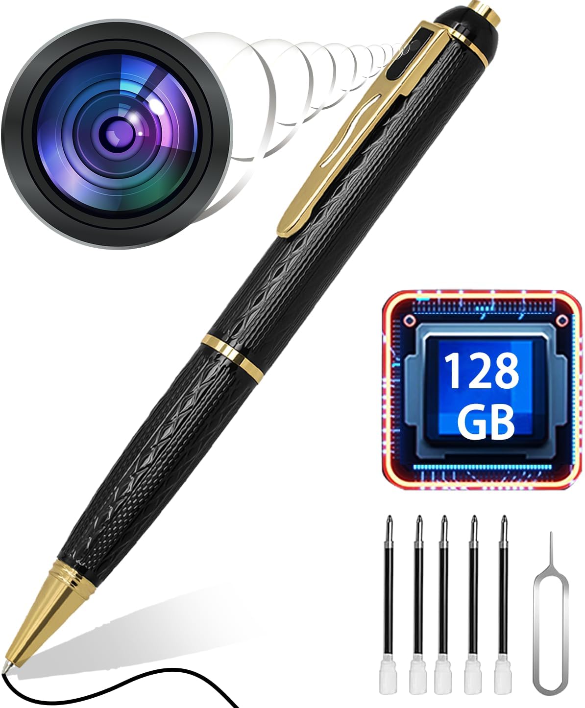 Ultra-Sleek HD Spy Pen Camera - 1080P Video, 300 Min Battery, One-Button Security