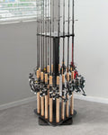 Fishing Rod Holders 360 Degree Rotating Floor Rack - Holds up to 18