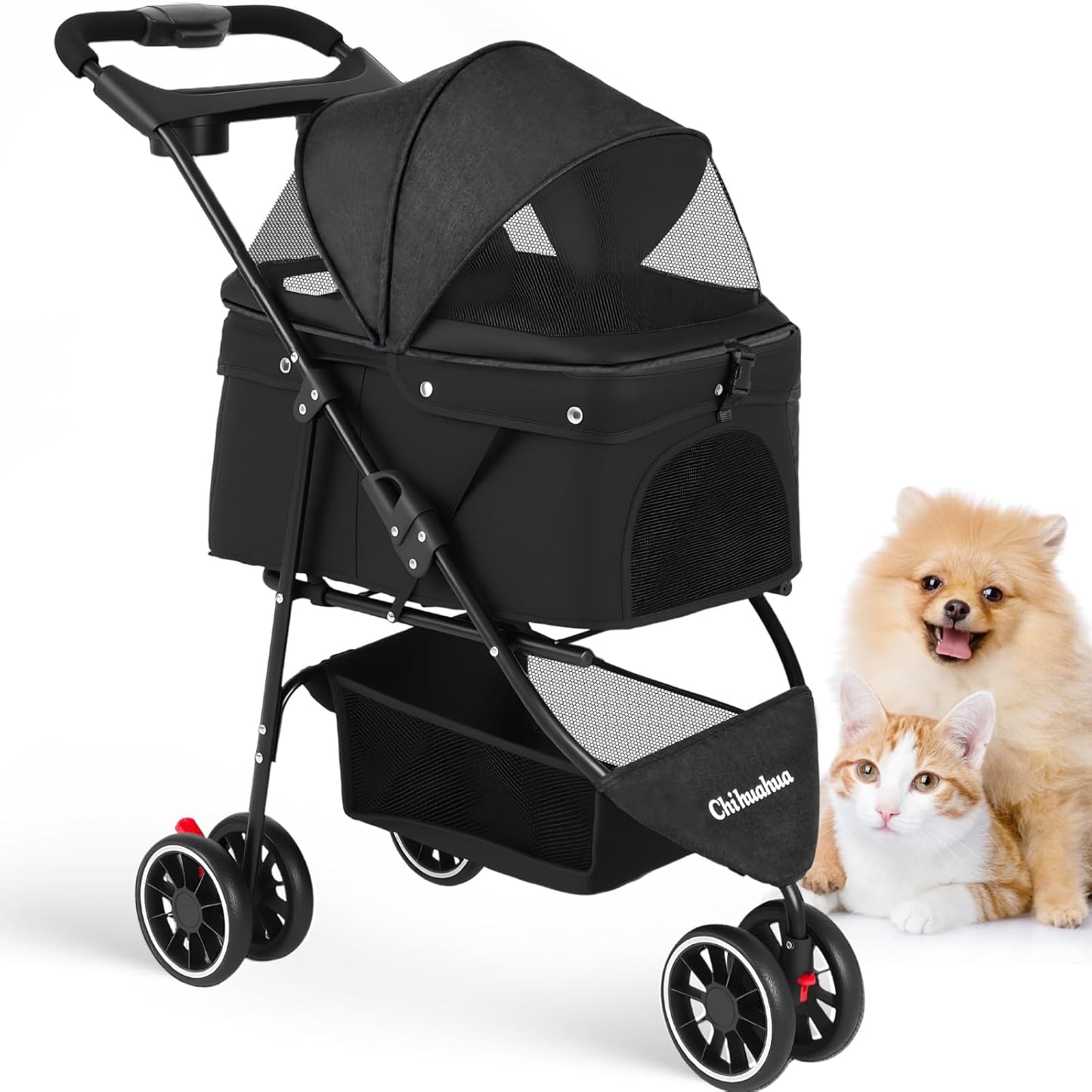 Pet Stroller for Small Medium Dogs Cats with Easy Assembly