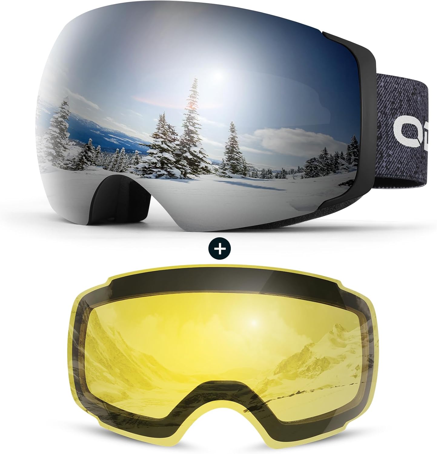 Odoland Ski Goggles: Interchangeable Lenses, Frameless Design