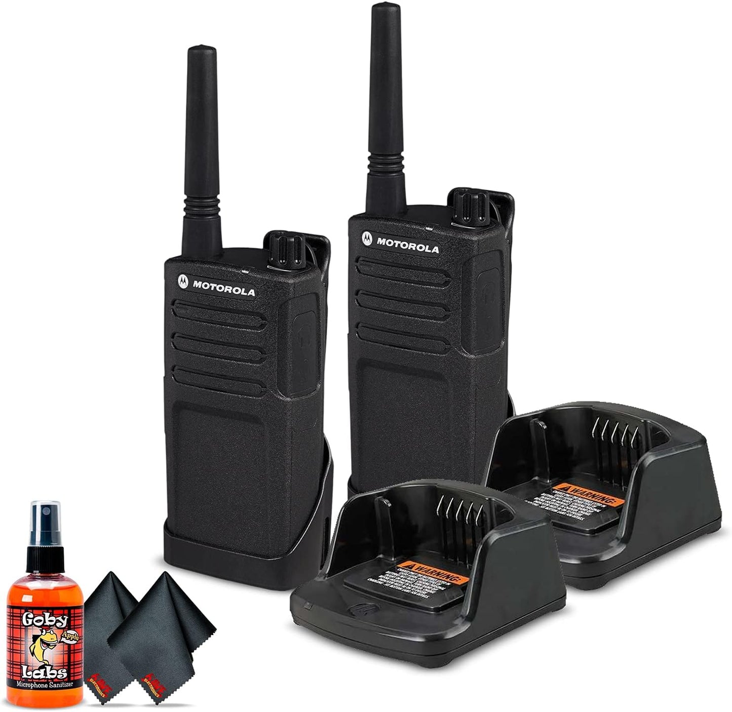 Motorola RMM2050 2-Way Radio Bundle with Sanitizer and Cloths