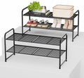 2-Tier Shoe Rack Storage Organizer - Compact Extra Large Capacity