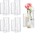 16 Pack Clear Glass Cylinder Vases for Home Decor and Weddings