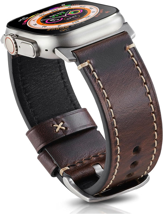 Genuine Italian Leather Apple Watch Band - Retro Brown