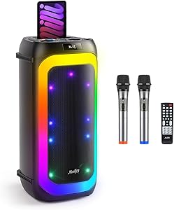 Moukey 360W Portable PA Speaker with Dual 6.5in Woofers