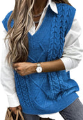 Oversized Sweater Vest V Neck Sleeveless Loose Pullover - Cozy Fit