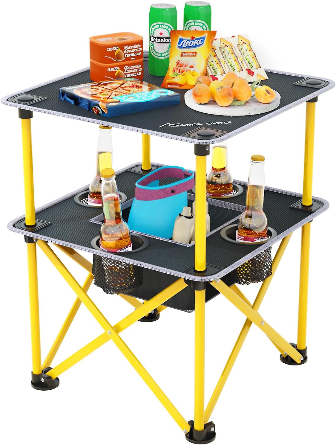 Folding Camping Table with 4 Cup Holders for Outdoor Use