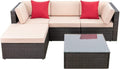 Devoko 5 Piece Patio Sectional Sofa Set - Comfortable All-Weather