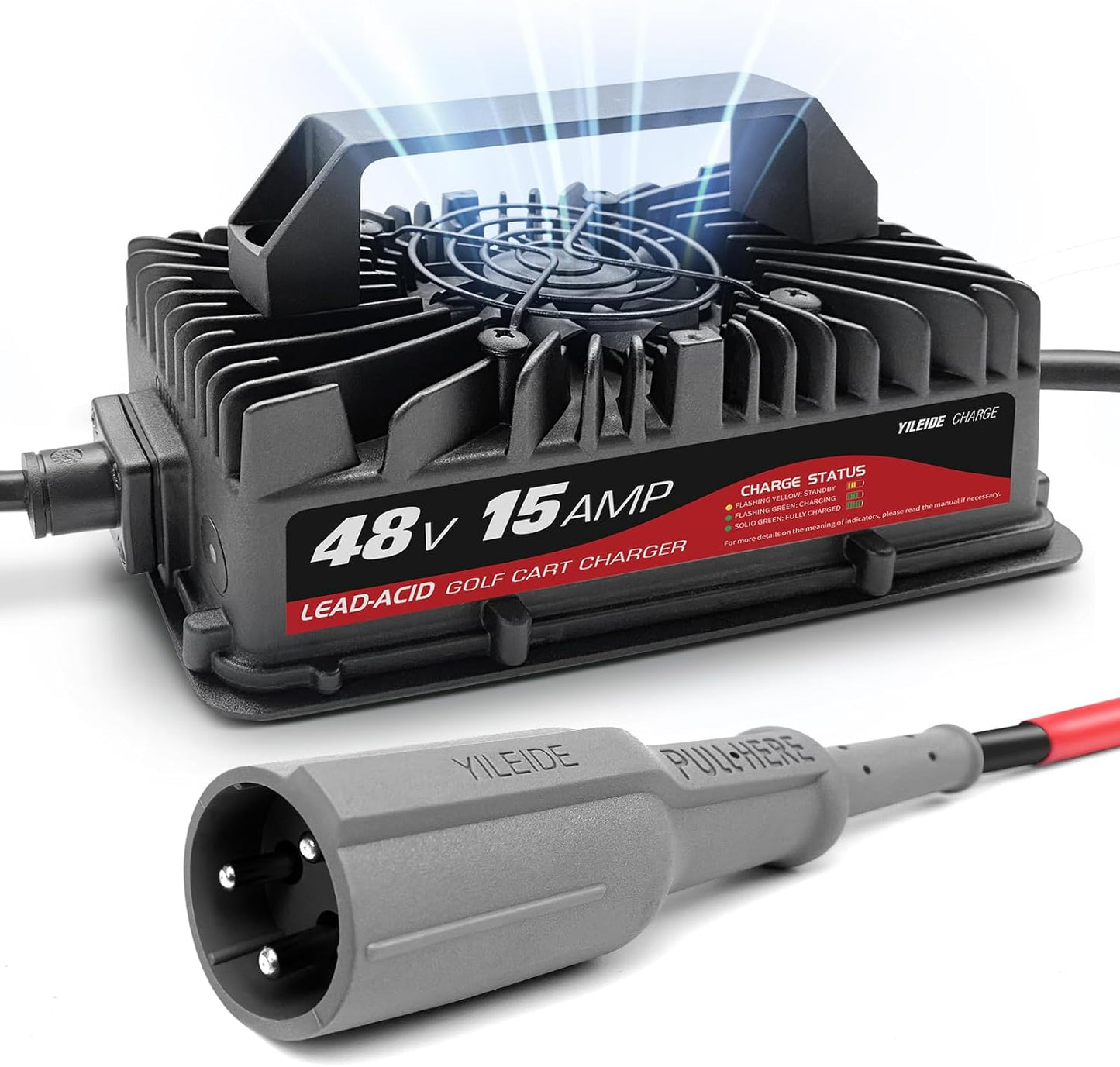 YILEIDE 15A 48V Golf Cart Charger for Club Car - Fast Charging!