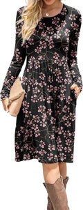 DB MOON Women Casual Long Sleeve Dress - Comfortable Everyday Fit