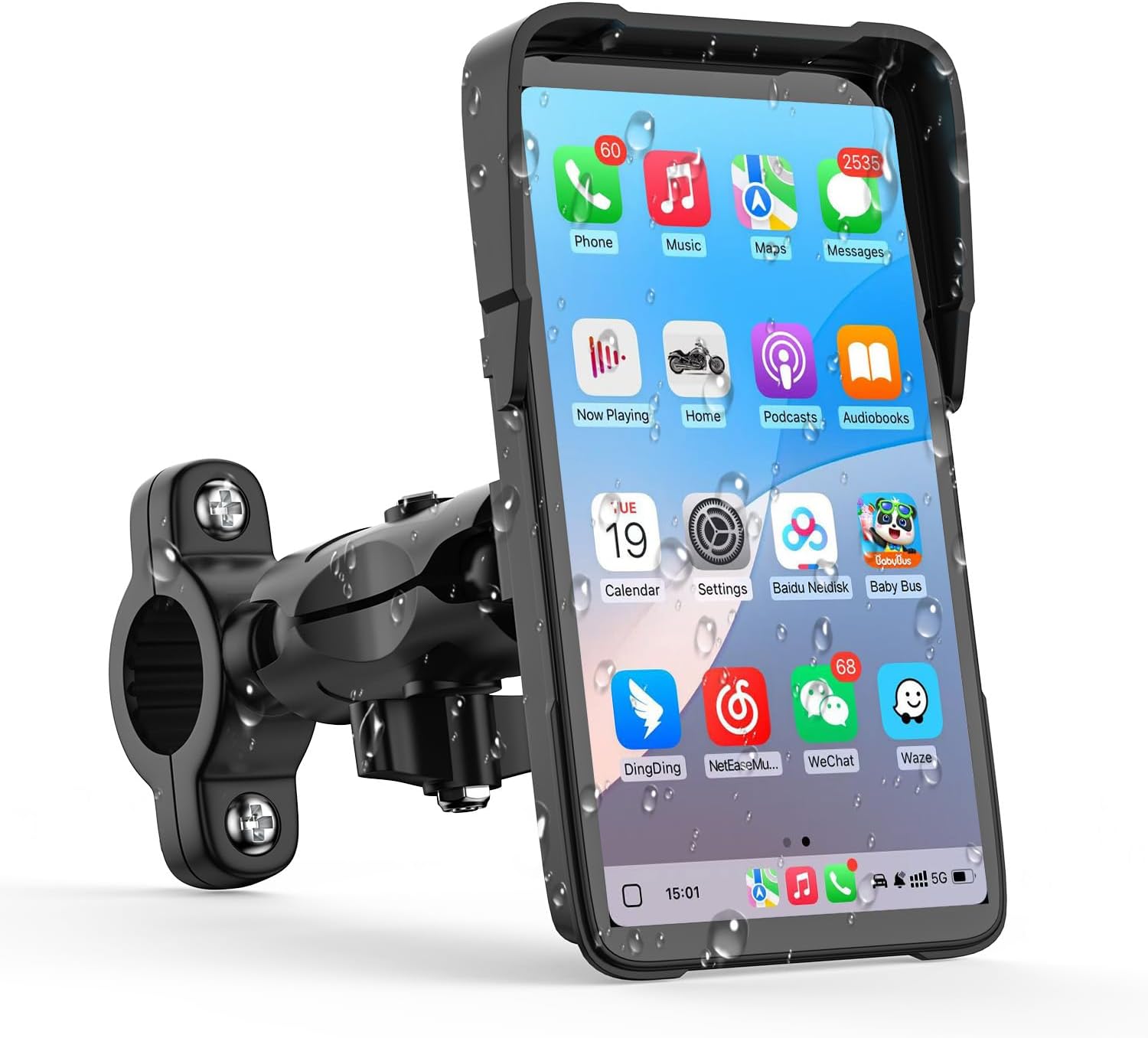 Vertical Motorcycle GPS Navigation System with Carplay & Android Auto
