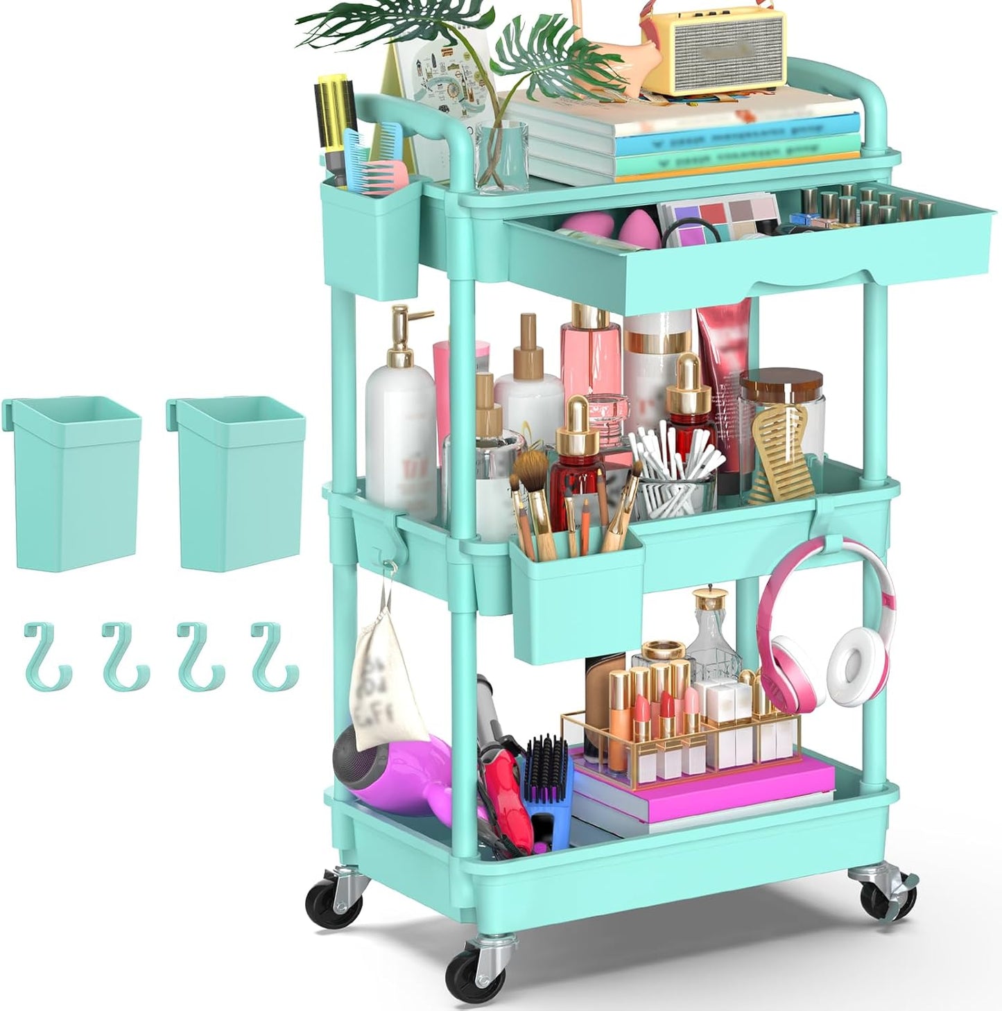 Goovilla 3 Tier Rolling Utility Cart Organizer for Versatile Use