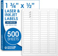 1 3/4 in x 1/2 in Matte White Return Address Labels - Bulk Sheets