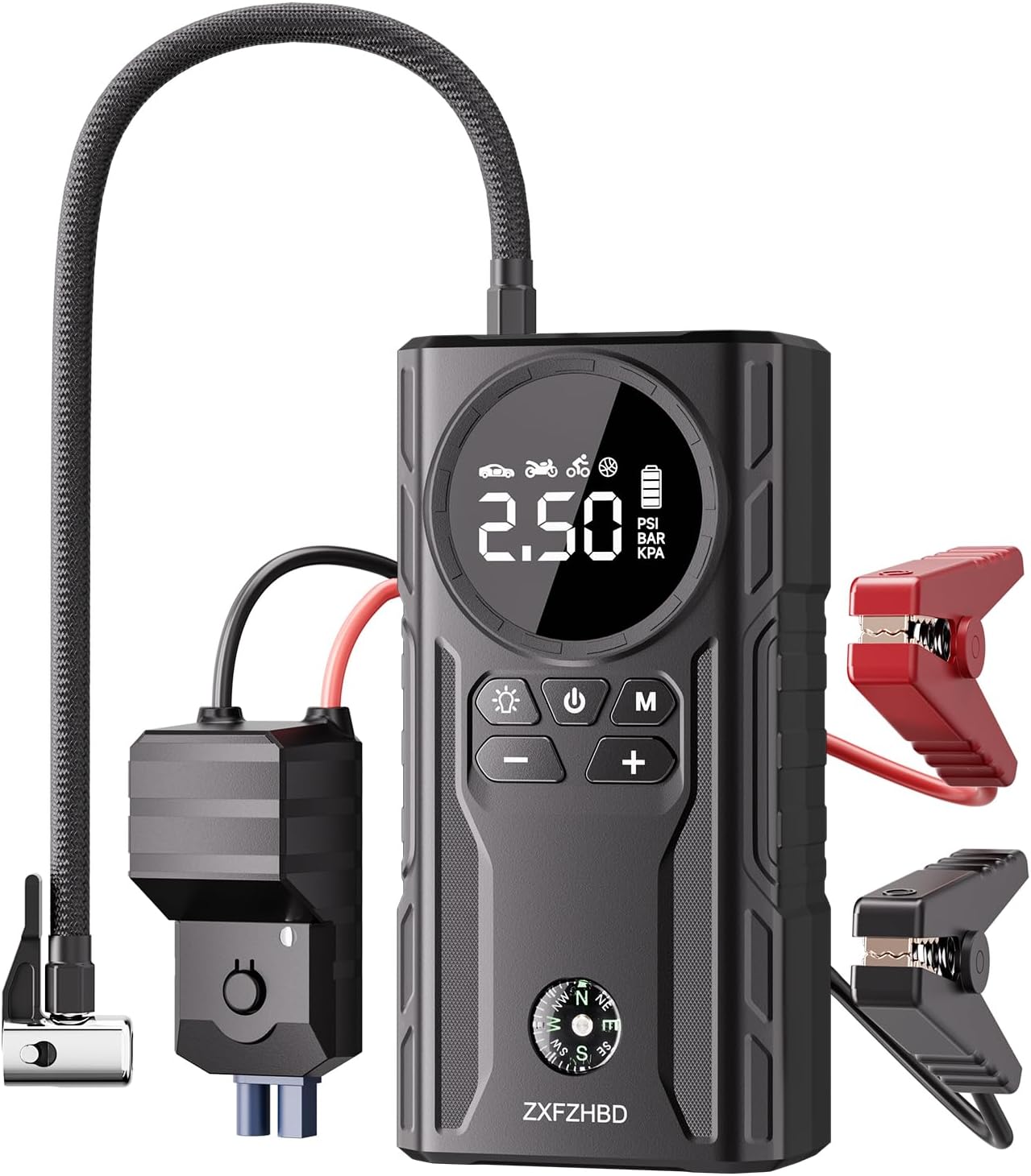 3500A Jump Starter + Air Compressor: Power & Safety in One!