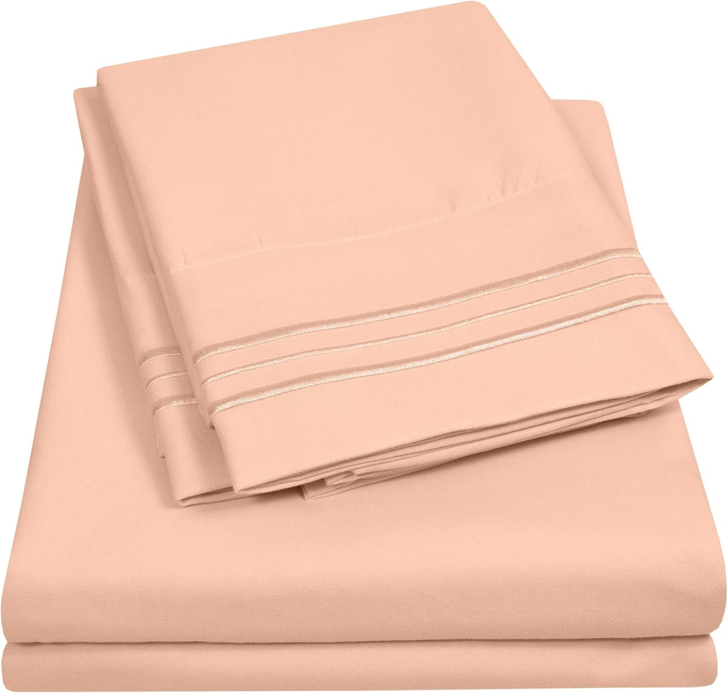 1500 Supreme Collection King Sheet Sets Peach for Luxurious Comfort