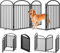 4 Panels Full Metal Freestanding Dog Gate with Door - Extra Wide 96in