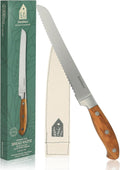 Bloomhouse 8 in German Steel Bread Knife W/ Italian Olive Wood Handle