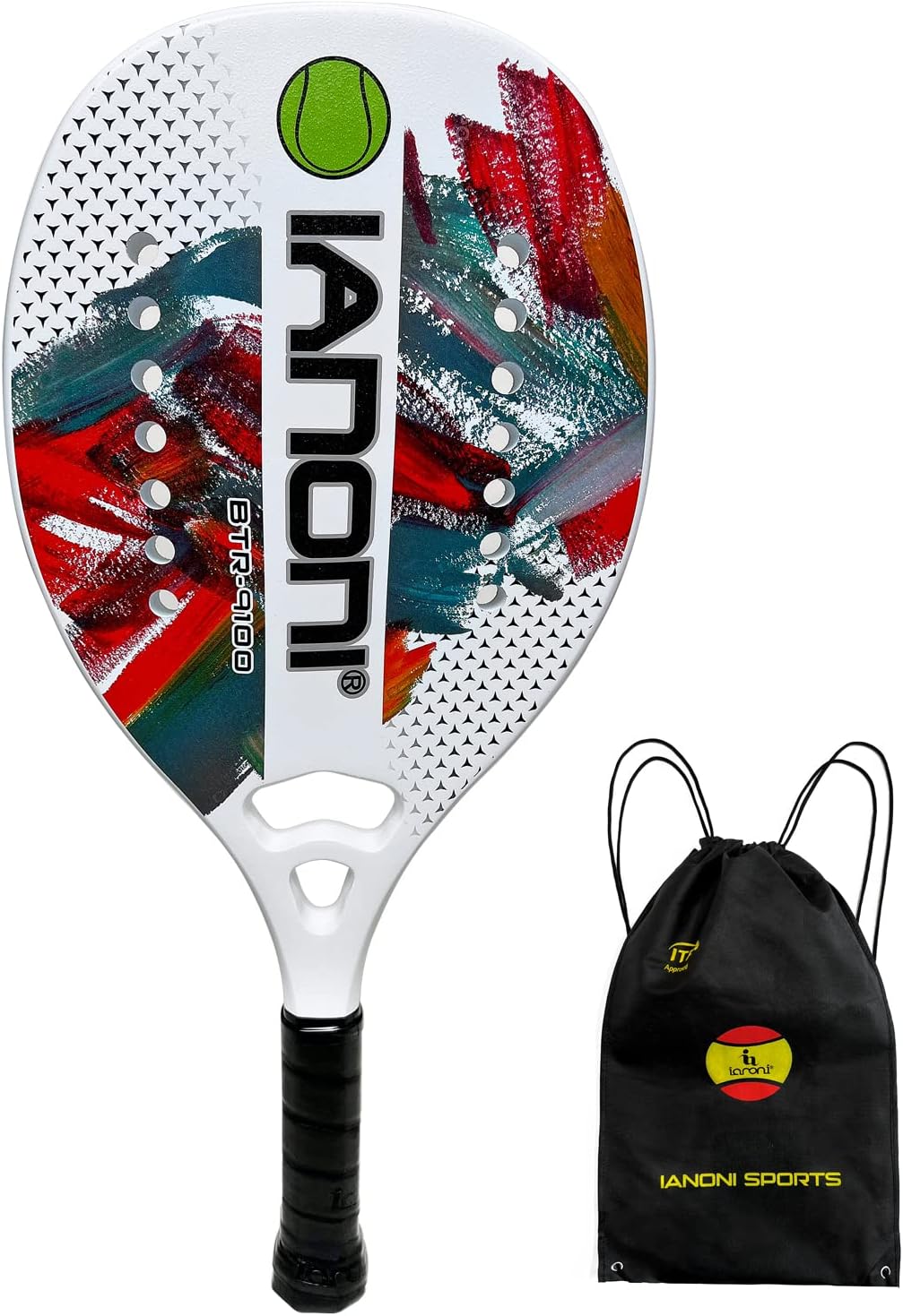 Beach Tennis Paddle Racket with Carbon Fiber and EVA Core