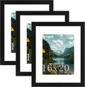 Picrit 16x20 Picture Frame 3 Pack - Flexible Mat for 11x14 or 16x20