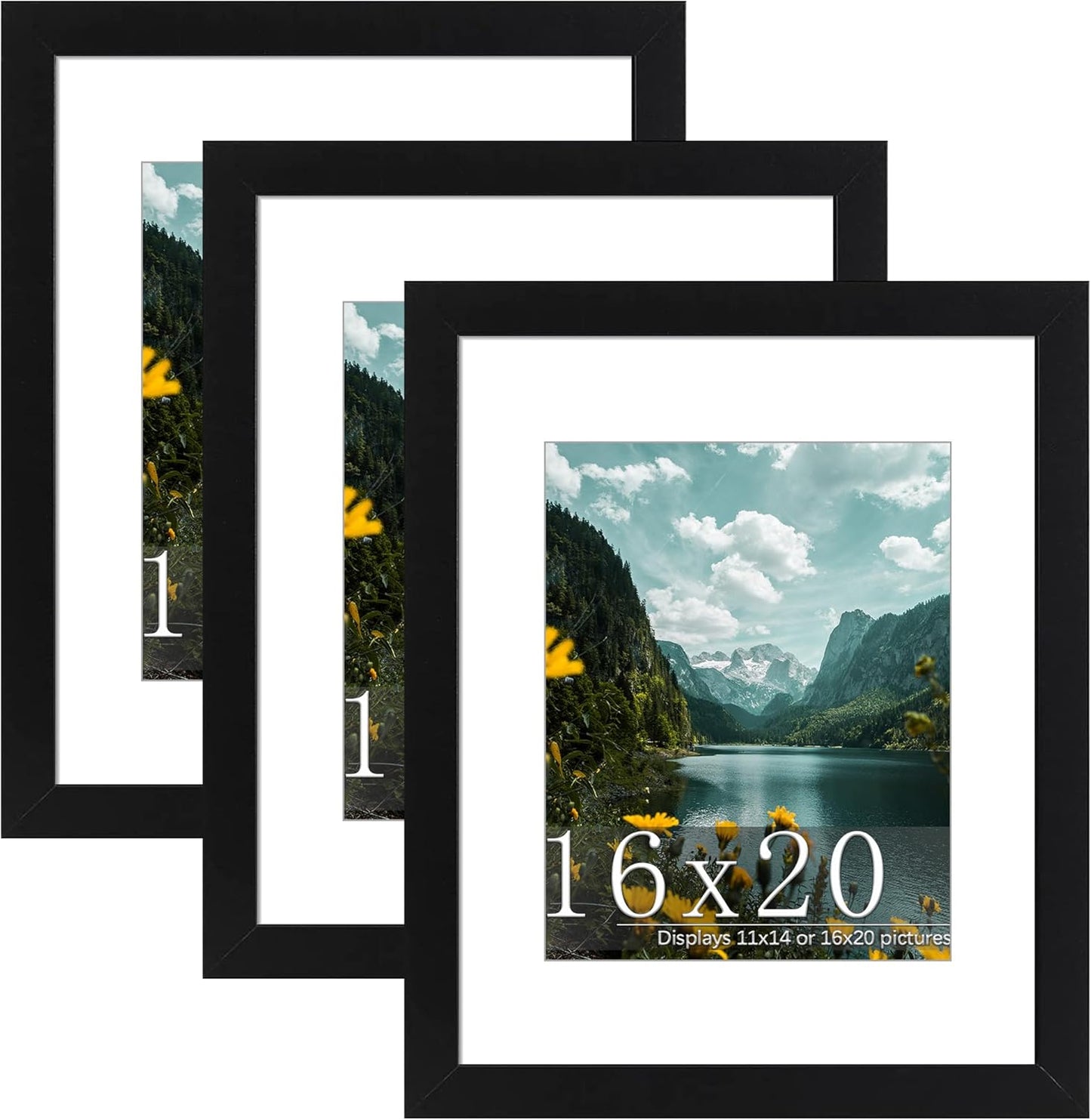 Flexible 16x20 Picture Frame 3 Pack for Wall Mounting