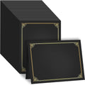 GNL Certificate Holders 200 Pack Black with Gold Foil Border