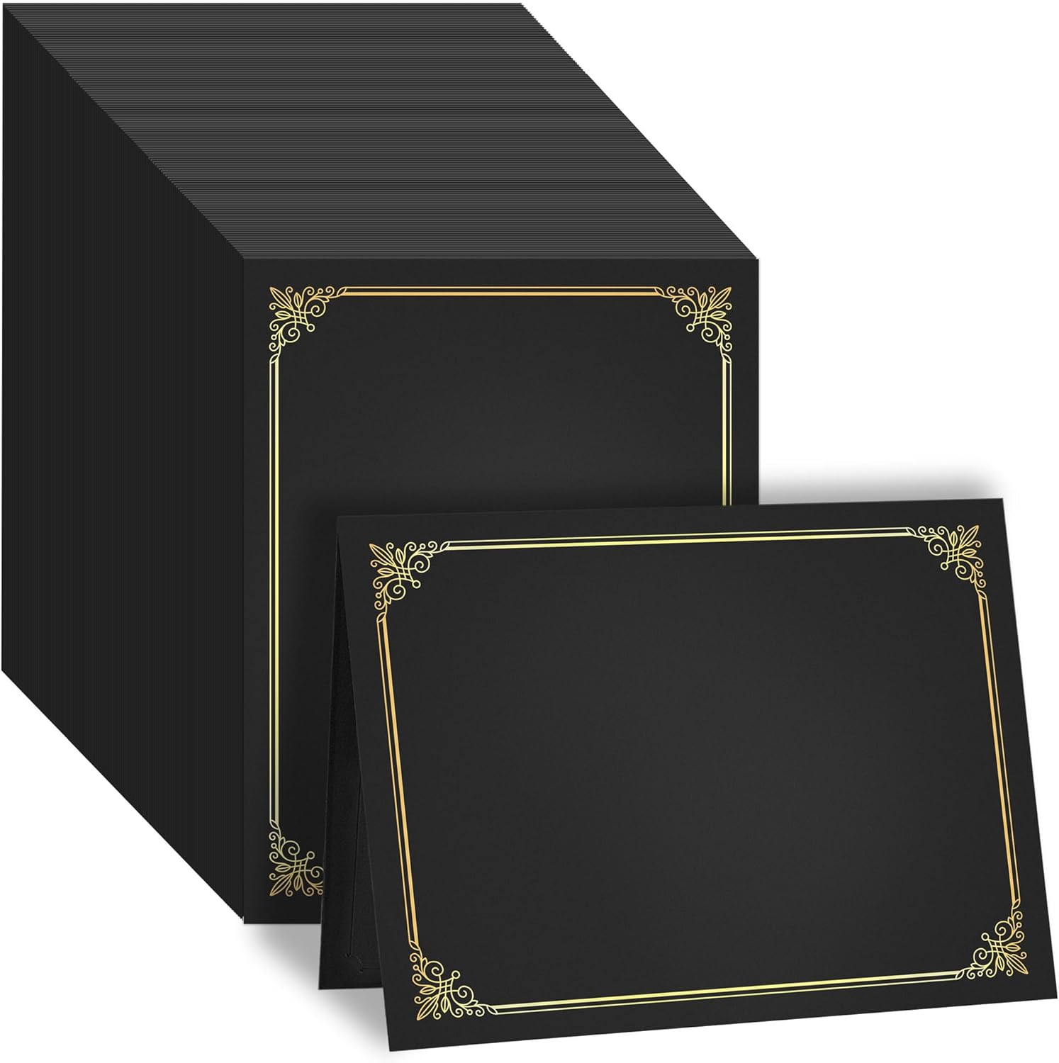 GNL Certificate Holders - Elegant Black Diploma Covers for Awards