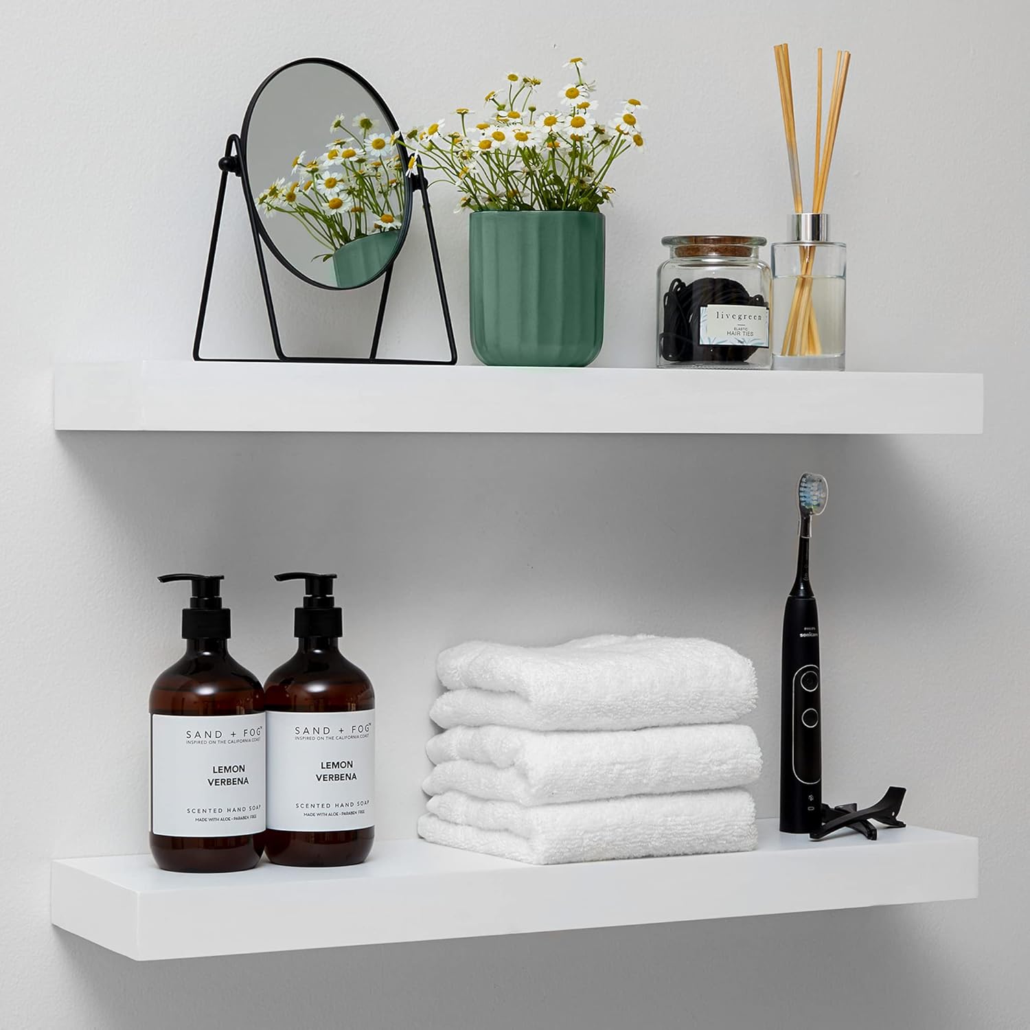 Homeforia White Floating Shelves 24in for Elegant Wall Decor