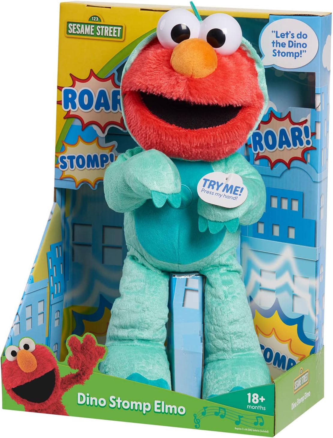 Sesame Street Dino Stomp Elmo 13 Plush: Interactive Sings & Dances!