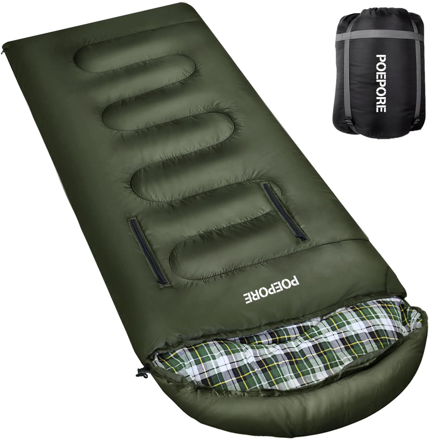 Flannel Sleeping Bag for Adults - 0 Degree Cold Weather Comfort