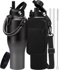 40 oz Insulated Water Bottle That Fits Car Cup Holder - Slim Travel