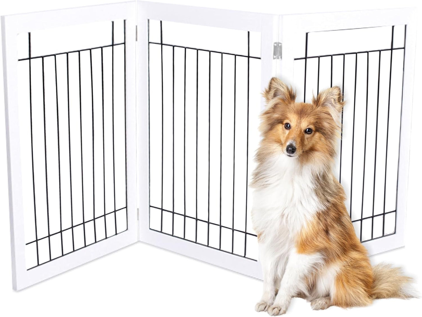 Versatile 3 Panel Dog Gate - 30 in Tall for Indoor Use