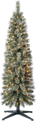 Home Heritage 5ft Stanley Slim Pre-Lit Pencil Christmas Tree - Compact