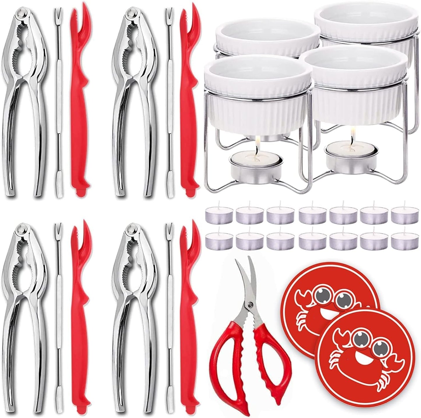 Luvan 33 Pcs Crab Crackers and Tools Set for Seafood Lovers
