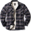 CQR Men's Sherpa Lined Flannel Shirt Jacket - Warm Rugged Plaid