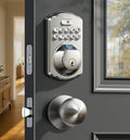 Fingerprint Door Lock with 2 Knobs - Keyless Entry Keypad Handle Set