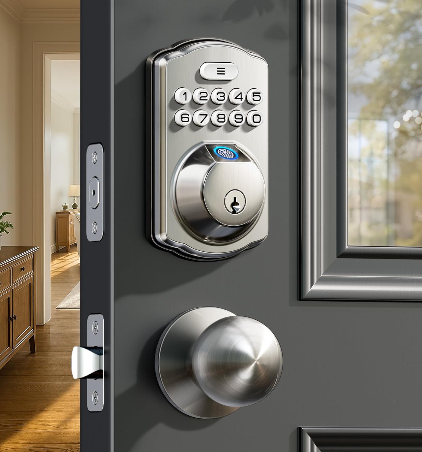 Veise Fingerprint Door Lock - Keyless Entry with Handle Set